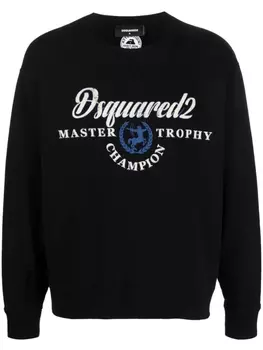 Dsquared2 logo-print cotton sweatshirt, черный