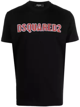 Dsquared2 logo-print cotton T-shirt, черный