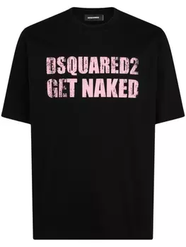 Dsquared2 logo-print cotton T-shirt, черный