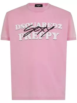 Dsquared2 logo-print cotton T-shirt, розовый