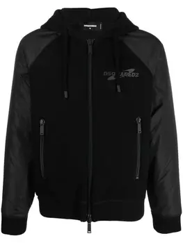 Dsquared2 logo-print hooded jacket, черный