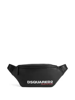 Dsquared2 logo-print leather belt bag, черный