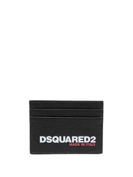 Dsquared2 logo-print leather cardholder, черный