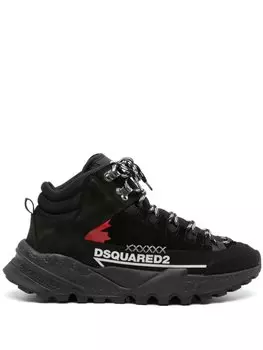 Dsquared2 logo-print panelled hiking boots, черный