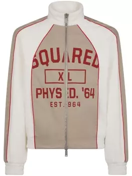 Dsquared2 logo-print panelled sports jacket, белый