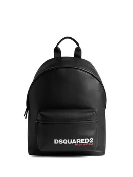 Dsquared2 logo-print pebbled leather backpack, черный