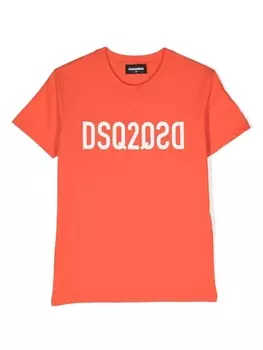 Dsquared2 logo-print shortsleeved cotton T-shirt, оранжевый