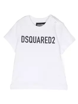 Dsquared2 logo-print shortsleeved cotton T-shirt, белый