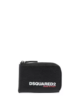 Dsquared2 logo-print zip-up wallet, черный
