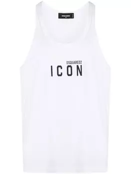 DSQUARED2 Майка из хлопка с принтом Icon, белый