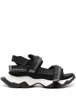 Dsquared2 массивные сандалии с тисненым логотипом, черный