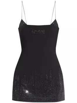 Dsquared2 мини-платье DSQUARED2 Icon, украшенное стразами, черный