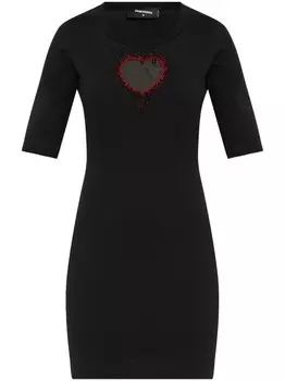 Dsquared2 мини-платье из хлопка с логотипом DSQUARED2, черный