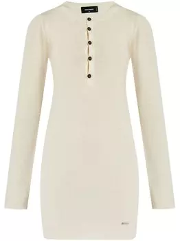 Dsquared2 мини-платье из тонкой шерсти, белый