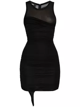 DSQUARED2 мини-платье с драпировкой, черный