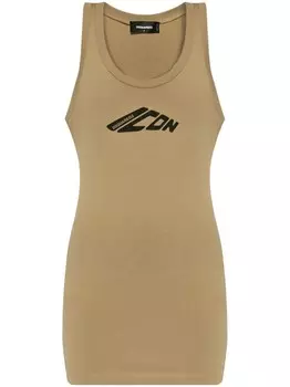 DSQUARED2 Мини-платье с иконическим мотивом, нейтральный цвет