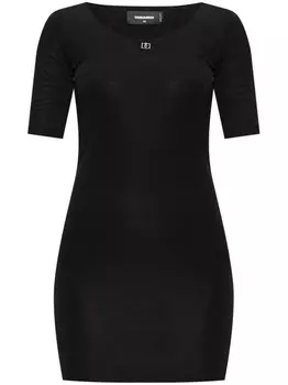Dsquared2 мини-платье с логотипом, черный