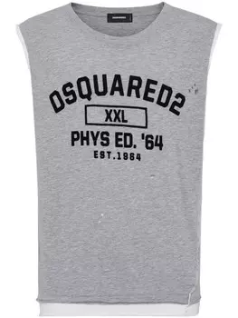 DSQUARED2 многослойный топ с логотипом, серый