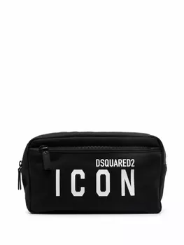 Dsquared2 несессер на молнии с логотипом, черный