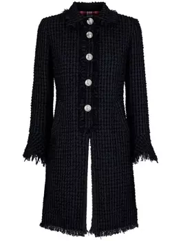 Dsquared2 однобортное пальто с бахромой, черный