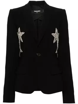 DSQUARED2 однобортный блейзер, черный