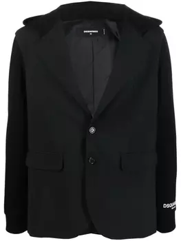 Dsquared2 однобортный пиджак с капюшоном, черный