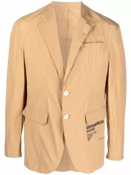 Dsquared2 однобортный пиджак с логотипом, коричневый