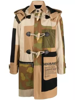 DSQUARED2 пэчворк дафлкот, нейтральный