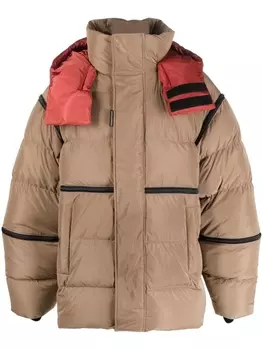 Dsquared2 пальто с дутыми вставками, коричневый