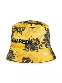 Dsquared2 панама с графичным принтом, белый