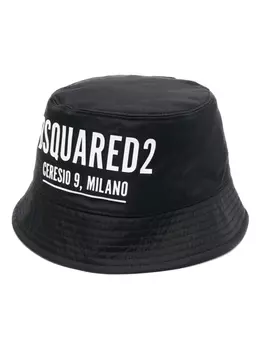 Dsquared2 панама с логотипом, черный