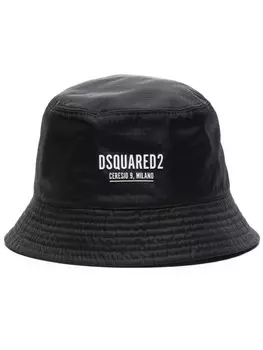 DSQUARED2 панама с вышитым логотипом, черный
