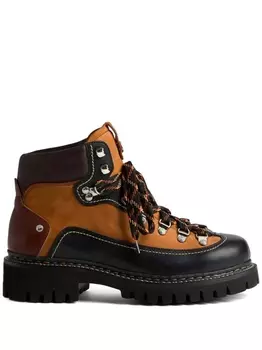 Dsquared2 panelled leather hiking boots, коричневый