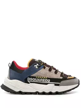 Dsquared2 panelled leather sneakers, серый