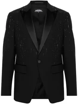 Dsquared2 пиджак Raindrops L.A. с кристаллами, черный