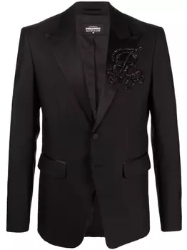 DSQUARED2 пиджак-смокинг с логотипом, черный