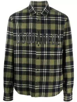 Dsquared2 plaid-print flannel shirt, зеленый
