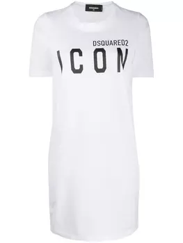 Dsquared2 платье-футболка с логотипом, белый