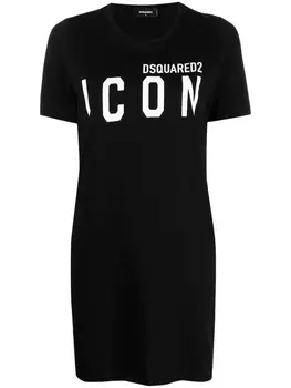 Dsquared2 платье-футболка с логотипом, черный