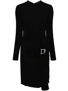 Dsquared2 платье миди Statement с логотипом, черный