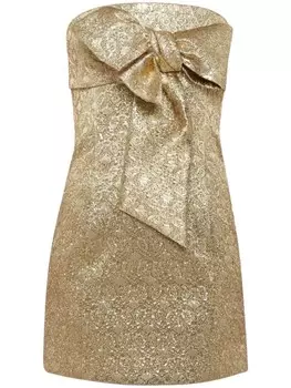 DSQUARED2 Платье-мини с бантом Fame Bow, золотой