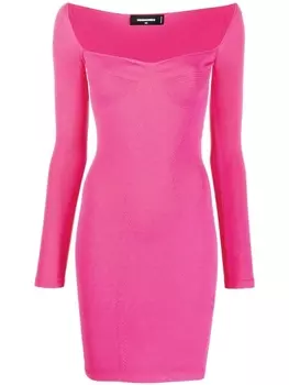 Dsquared2 платье мини с длинными рукавами, розовый