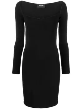 Dsquared2 платье мини с длинными рукавами, черный