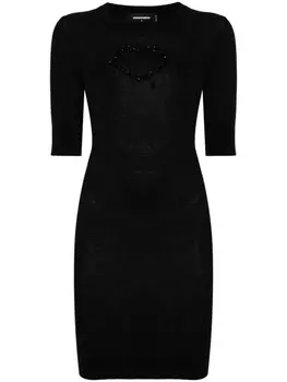 DSQUARED2 платье мини с кристаллами, черный