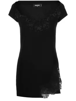 Dsquared2 платье мини с кружевом, черный