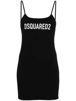 Dsquared2 платье мини с логотипом, черный