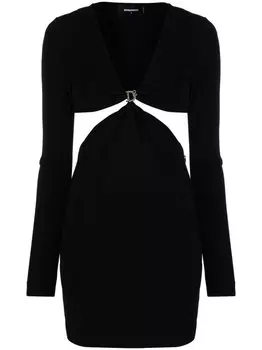 Dsquared2 платье мини с логотипом и вырезами, черный