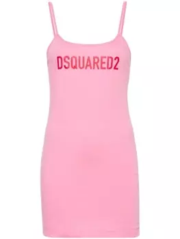 Dsquared2 платье мини с логотипом, розовый