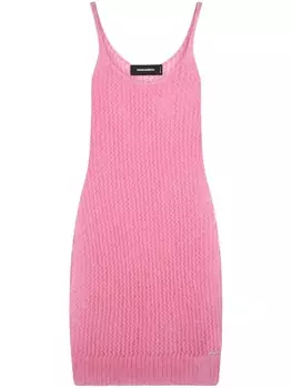 Dsquared2 платье мини с U-образным вырезом, розовый