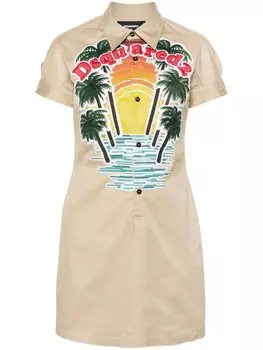 Dsquared2 платье-рубашка мини Sunset, серый